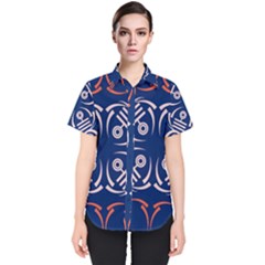 Abstract Pattern Geometric Backgrounds   Women s Short Sleeve Shirt