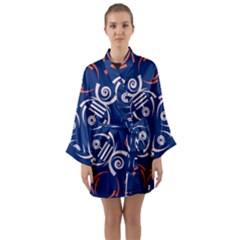 Abstract Pattern Geometric Backgrounds   Long Sleeve Satin Kimono by Eskimos