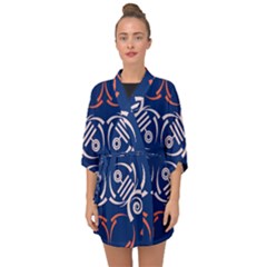 Abstract Pattern Geometric Backgrounds   Half Sleeve Chiffon Kimono by Eskimos