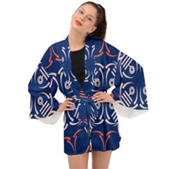 Abstract Pattern Geometric Backgrounds   Long Sleeve Kimono by Eskimos