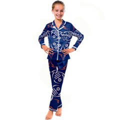 Abstract Pattern Geometric Backgrounds   Kid s Satin Long Sleeve Pajamas Set by Eskimos