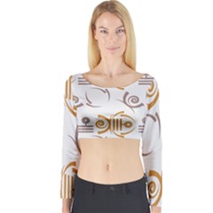 Abstract Pattern Geometric Backgrounds   Long Sleeve Crop Top