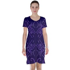 Abstract pattern geometric backgrounds   Short Sleeve Nightdress