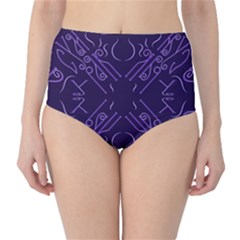 Abstract Pattern Geometric Backgrounds   Classic High-waist Bikini Bottoms by Eskimos