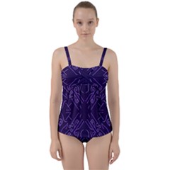 Abstract pattern geometric backgrounds   Twist Front Tankini Set