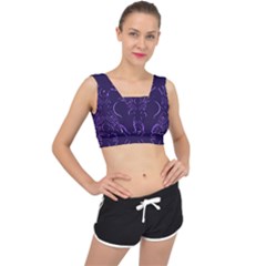 Abstract pattern geometric backgrounds   V-Back Sports Bra