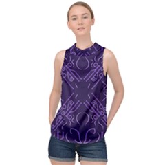 Abstract pattern geometric backgrounds   High Neck Satin Top