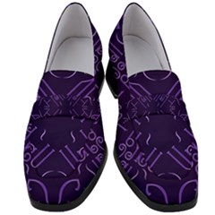 Abstract pattern geometric backgrounds   Women s Chunky Heel Loafers