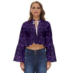 Abstract pattern geometric backgrounds   Boho Long Bell Sleeve Top