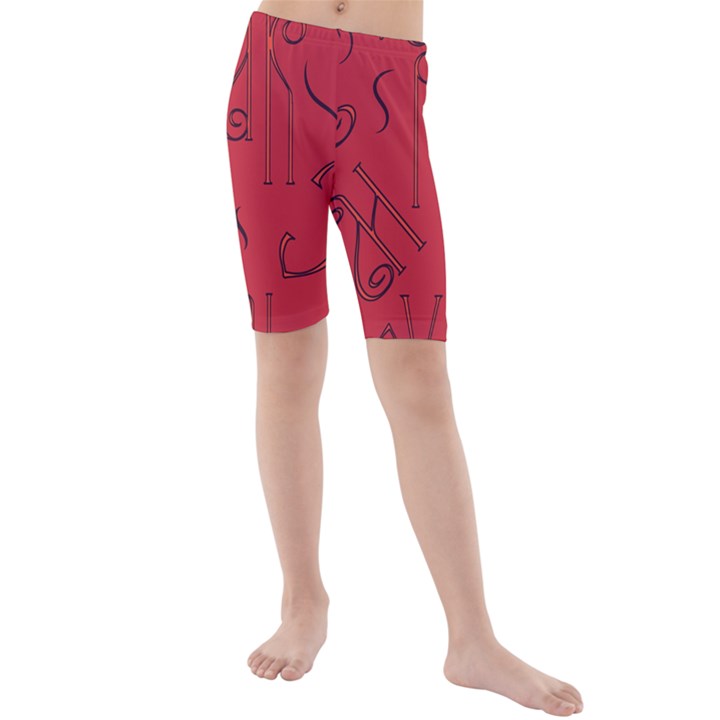 Abstract pattern geometric backgrounds   Kids  Mid Length Swim Shorts