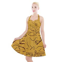 Abstract pattern geometric backgrounds   Halter Party Swing Dress 