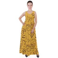 Abstract pattern geometric backgrounds   Empire Waist Velour Maxi Dress