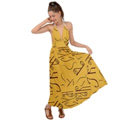 Abstract pattern geometric backgrounds   Backless Maxi Beach Dress