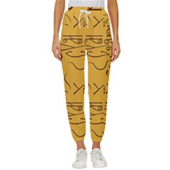 Abstract Pattern Geometric Backgrounds   Cropped Drawstring Pants by Eskimos