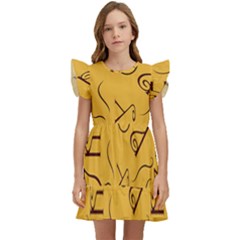 Abstract pattern geometric backgrounds   Kids  Winged Sleeve Dress