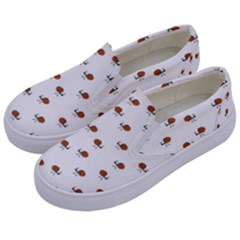 Funny Cartoon Sketchy Snail Drawing Pattern Kids  Canvas Slip Ons by dflcprintsclothing