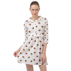 Funny Cartoon Sketchy Snail Drawing Pattern Mini Skater Shirt Dress by dflcprintsclothing