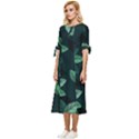 Foliage Bow Sleeve Chiffon Midi Dress View2