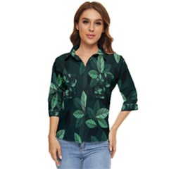 Foliage Women s Quarter Sleeve Pocket Shirt