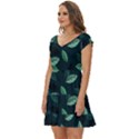 Foliage Short Sleeve Tiered Mini Dress View2