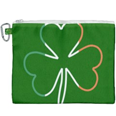 Shamrock Irish Clover St Patrick Canvas Cosmetic Bag (xxxl) by yoursparklingshop