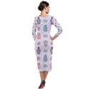 Pattern With Clothes For Newborns Quarter Sleeve Midi Velour Bodycon Dress View2