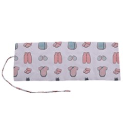 Pattern With Clothes For Newborns Roll Up Canvas Pencil Holder (s) by SychEva