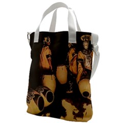 Candombe Drummers Warming Drums Canvas Messenger Bag by dflcprintsclothing