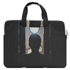 Woman Watching Window High Contrast Scene 2 Macbook Pro 16  Double Pocket Laptop Bag 