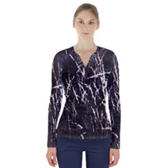 Abstract Light Games 1 V-neck Long Sleeve Top by DimitriosArt