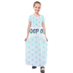 Flower Of Life  Kids  Short Sleeve Maxi Dress by tony4urban