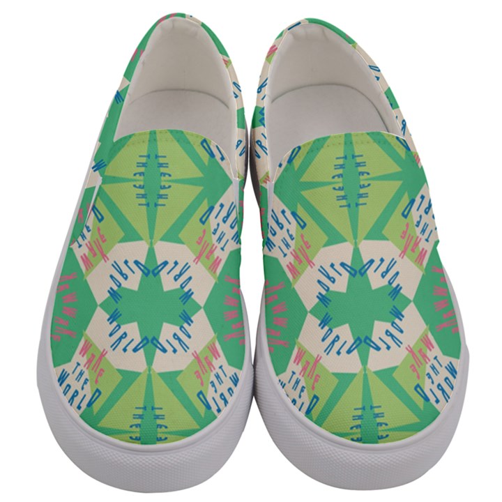 Abstract pattern geometric backgrounds   Men s Canvas Slip Ons