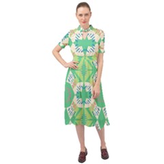 Abstract Pattern Geometric Backgrounds   Keyhole Neckline Chiffon Dress by Eskimos