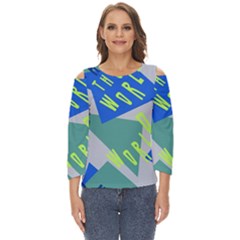 Abstract Pattern Geometric Backgrounds   Cut Out Wide Sleeve Top