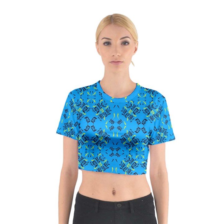 Abstract pattern geometric backgrounds   Cotton Crop Top