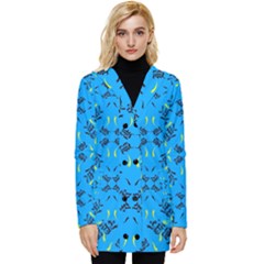 Abstract Pattern Geometric Backgrounds   Button Up Hooded Coat 