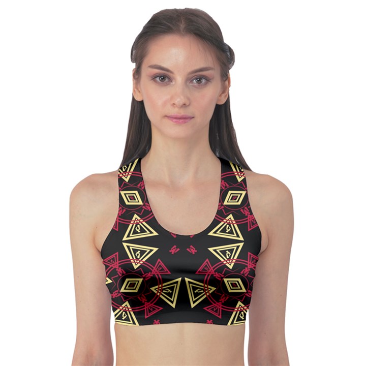 Abstract pattern geometric backgrounds   Sports Bra