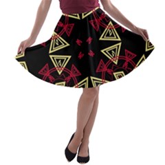 Abstract Pattern Geometric Backgrounds   A-line Skater Skirt by Eskimos