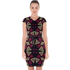 Abstract pattern geometric backgrounds   Capsleeve Drawstring Dress 