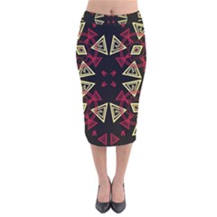 Abstract Pattern Geometric Backgrounds   Velvet Midi Pencil Skirt by Eskimos