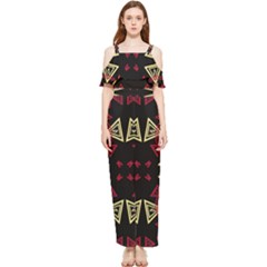 Abstract Pattern Geometric Backgrounds   Draped Sleeveless Chiffon Jumpsuit