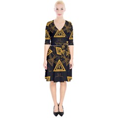 Abstract Pattern Geometric Backgrounds   Wrap Up Cocktail Dress by Eskimos
