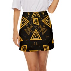 Abstract Pattern Geometric Backgrounds   Mini Front Wrap Skirt by Eskimos