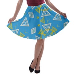 Abstract Pattern Geometric Backgrounds   A-line Skater Skirt by Eskimos