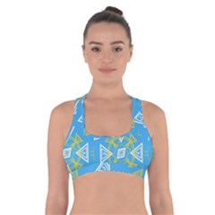 Abstract Pattern Geometric Backgrounds   Cross Back Sports Bra by Eskimos