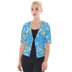 Abstract Pattern Geometric Backgrounds   Cropped Button Cardigan by Eskimos