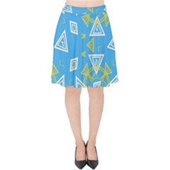 Abstract Pattern Geometric Backgrounds   Velvet High Waist Skirt by Eskimos