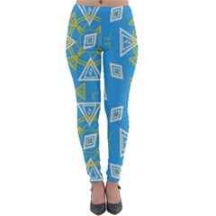 Abstract Pattern Geometric Backgrounds   Lightweight Velour Leggings by Eskimos