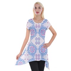 Abstract pattern geometric backgrounds   Short Sleeve Side Drop Tunic