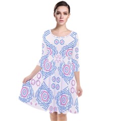 Abstract Pattern Geometric Backgrounds   Quarter Sleeve Waist Band Dress by Eskimos